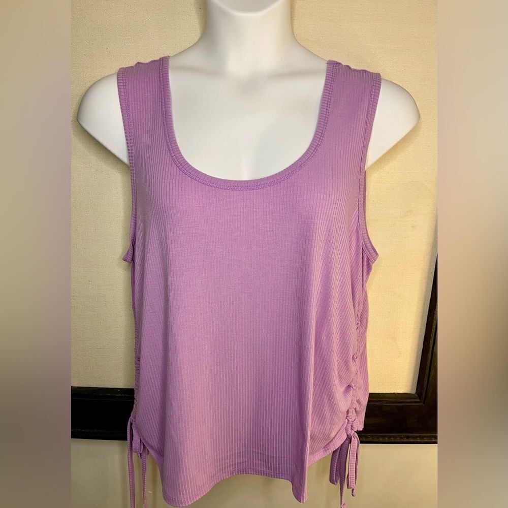 Love, Fire Ribbed Purple Top -  NWT